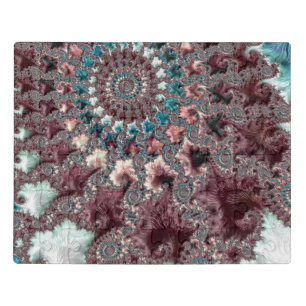 Retro Groovy Eclectic Bohemian Spiral Fractal Jigsaw Puzzle