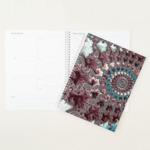 Retro Groovy Eclectic Bohemian Spiral Fractal Planner