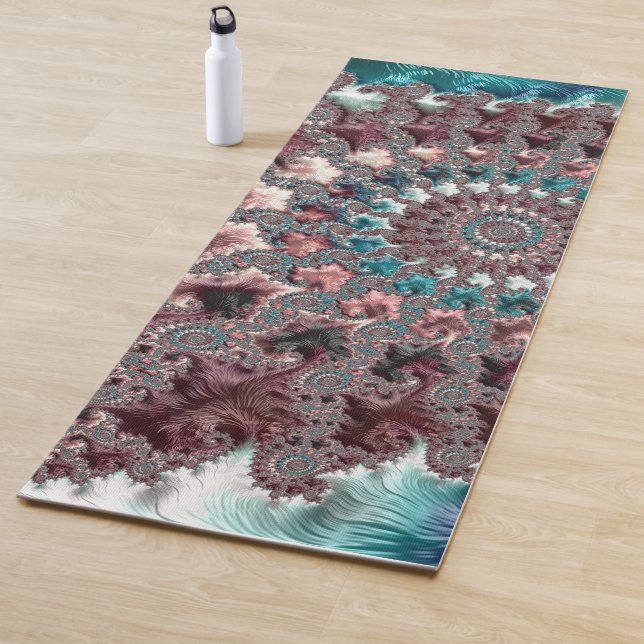 Retro Groovy Eclectic Bohemian Spiral Fractal Yoga Mat (In Situ)