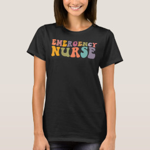 Retro Groovy Emergency Nurse ER RN Future Nurse Li T-Shirt