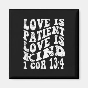 Retro Groovy Faith 1 Corinthians 13 4 Love Is Pati Magnet