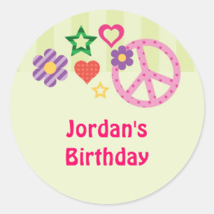 Retro Groovy Favor Sticker