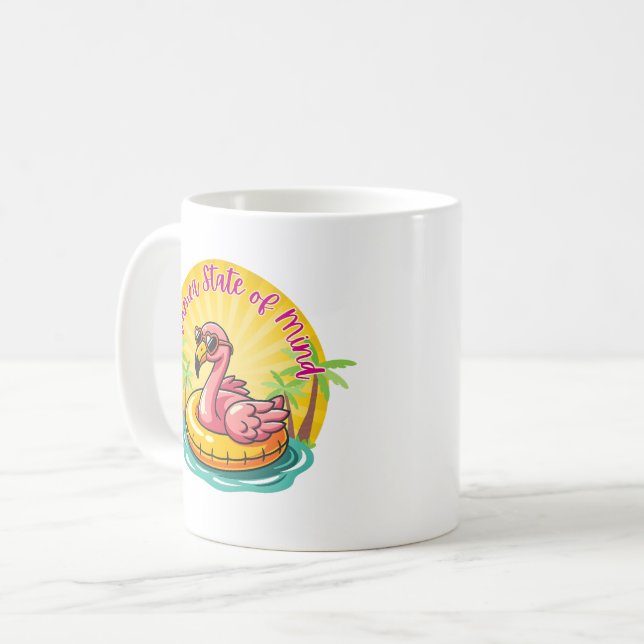 Retro Groovy Flamingo Summer State of Mind Coffee  Mug (Front Left)