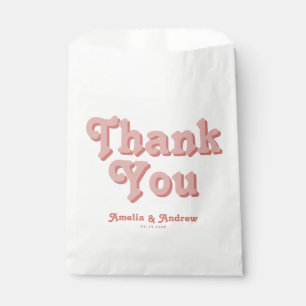 Retro Groovy Floral 1970s Bold Wedding Favor Bag