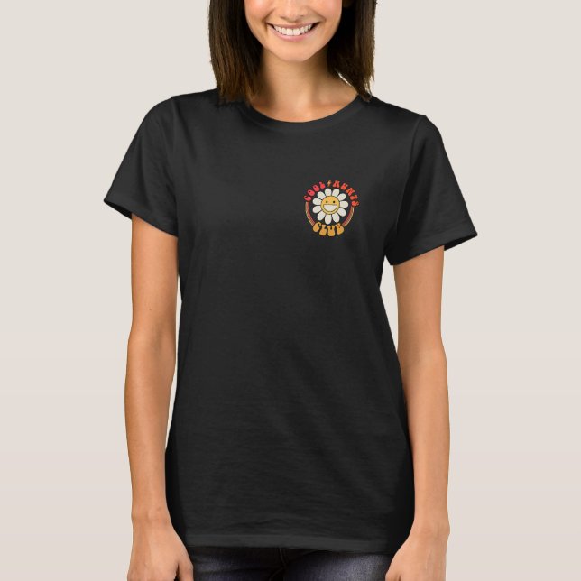 Retro Groovy Floral Cool Aunts Club For Aunt T-Shirt (Front)