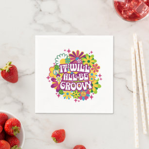 Retro Groovy Floral Napkins