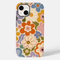 Retro Groovy Flowers Hearts Peace Signs Case-Mate