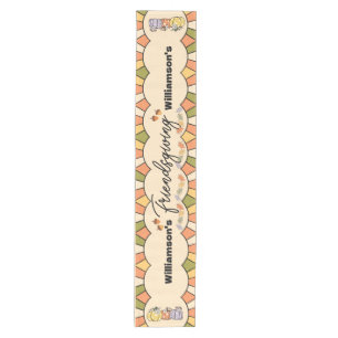 Retro Groovy Friendsgiving Table Runner