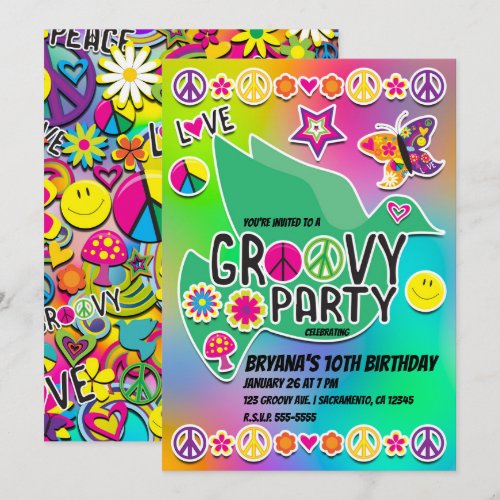 Retro Groovy FUN 60's Sixties Love Birthday Party