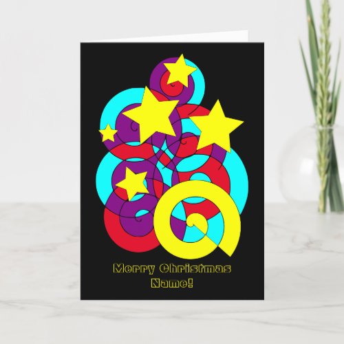 Retro Groovy Funky Christmas Holiday Card