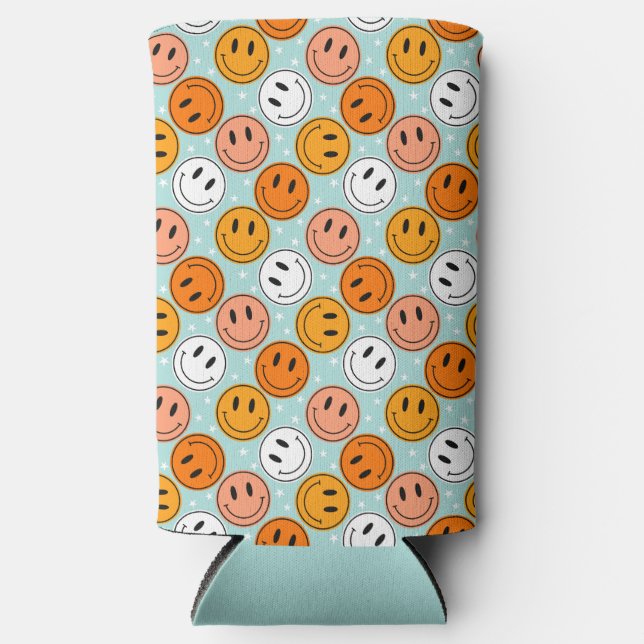 Retro groovy funny smile emoji Cooler (Front)
