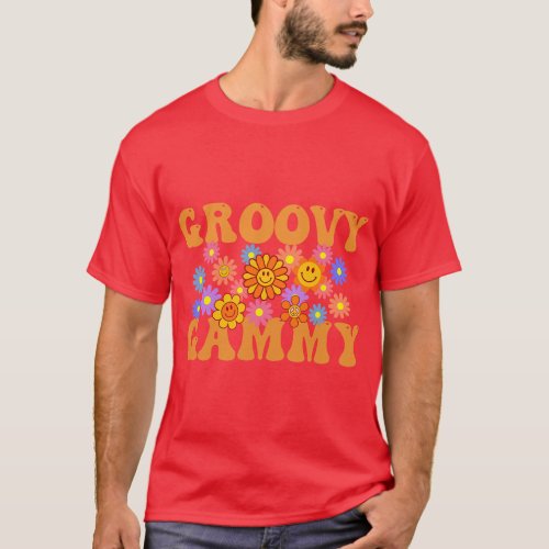 Retro Groovy Gammy Grandma Hippie Family Matching  T_Shirt
