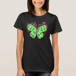 Retro Groovy Gastroparesis Awareness Butterfly Pur T-Shirt