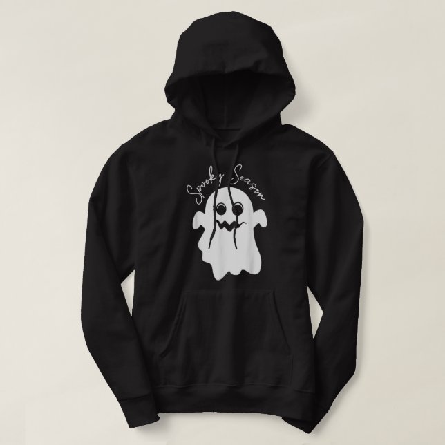 Retro Groovy Ghost Spooky Season Halloween Costume Hoodie (Design Front)