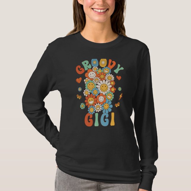 Retro Groovy Gigi Groovy Birthday Party Matching F T-Shirt (Front)