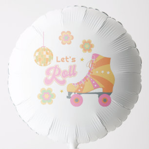 Retro Groovy Girl Roller Skating Birthday Party Balloon