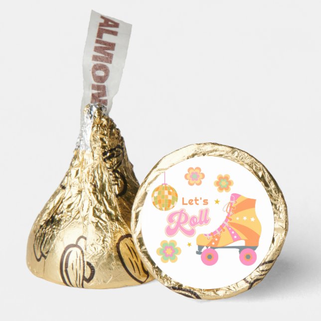 Retro Groovy Girl Roller Skating Birthday Party Hershey®'s Kisses® (Front)