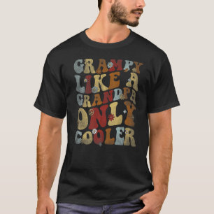 Retro Groovy Grampy Like a Grandpa Only Cooler Vin T-Shirt