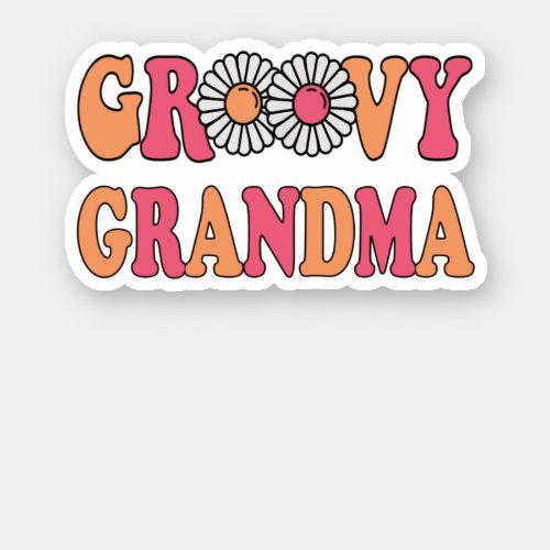 Retro Groovy Grandma Matching Family Sticker