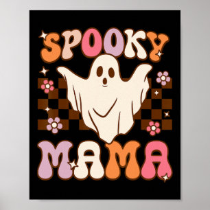 Retro Groovy Halloween Ghost Spooky Mama Costume Poster
