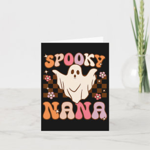 Retro Groovy Halloween Ghost Spooky Nana Costume  Card