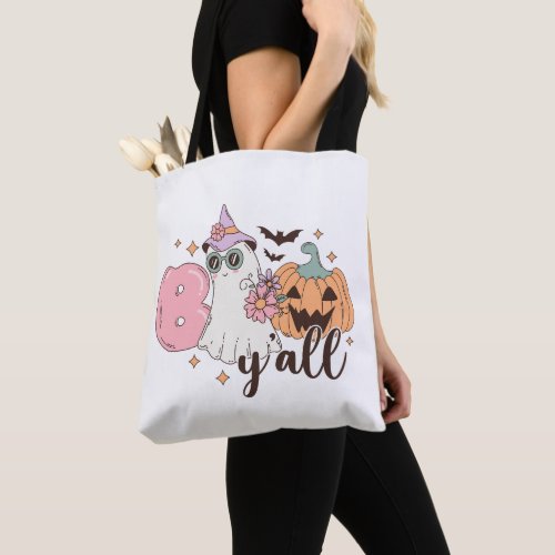 Retro Groovy Halloween Spooky Boo Yall  Tote Bag