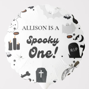Retro Groovy Halloween spooky one first birthday  Balloon