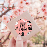 Retro Groovy Halloween spooky one first birthday  Classic Round Sticker<br><div class="desc">Halloween-themed sticker with a ghost,  black cat,  spider,  bat,  candy,  candles,  spider,  and pumpkins for a first birthday. "Spooky One's Birthdaysticker!""Easily PERSONALIZE this design with your information!" states the text. If you're seeking for MATCHING ITEMS,  browse our matching selection or shop.</div>