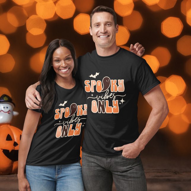 Retro Groovy Halloween Spooky Vibes Only T-Shirt (Creator Uploaded)