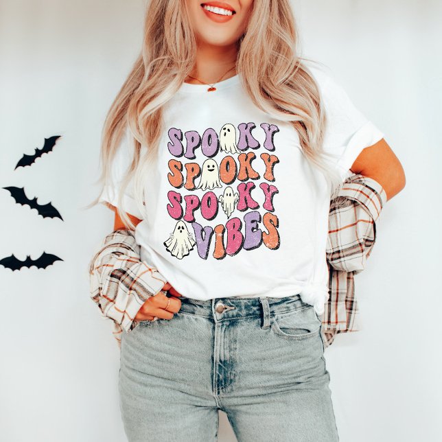 Retro Groovy Halloween Spooky Vibes T-Shirt (Creator Uploaded)
