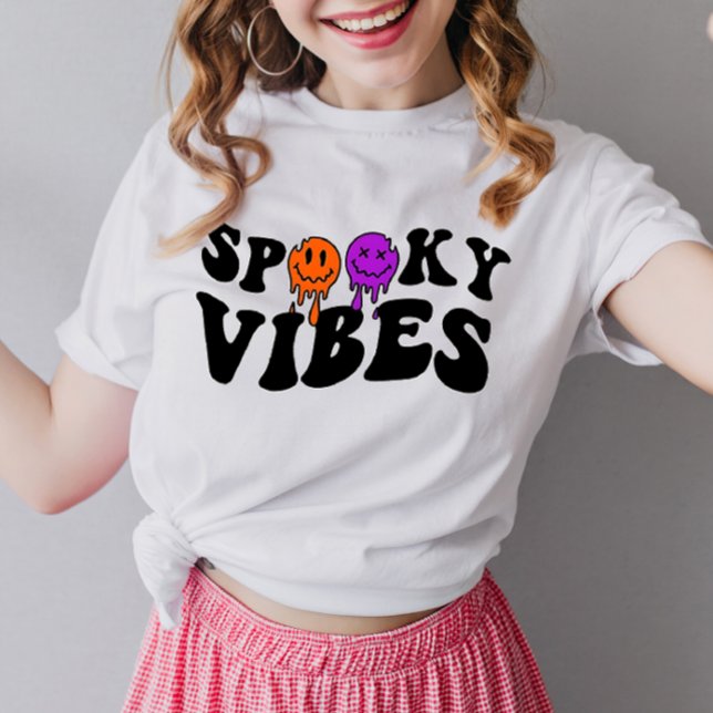Retro Groovy Halloween Spooky Vibes T-Shirt (Creator Uploaded)