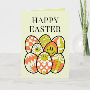 Retro Groovy Happy Easter Personalized Card