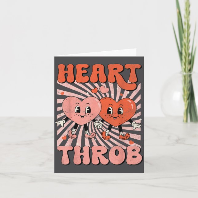 Retro Groovy Heart Throb Valentines Day Toddlers B Card (Front)