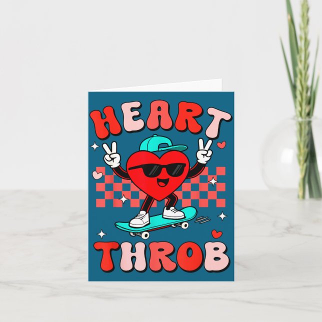 Retro Groovy Heart Throb Valentines Day Toddlers B Card (Front)