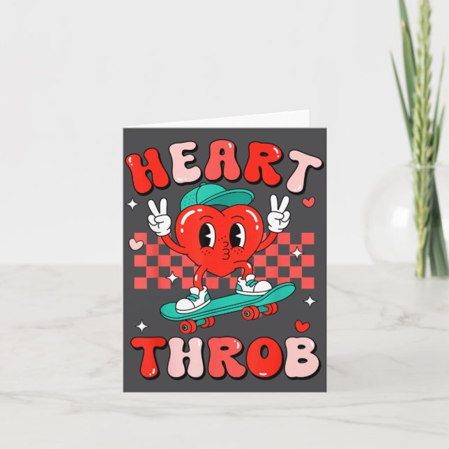 Retro Groovy Heart Throb Valentines Day Toddlers B Card (Front)
