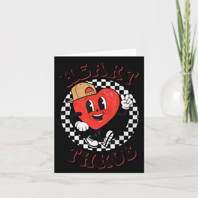 Retro Groovy Heart Throb Valentines Day Toddlers B Card (Front)