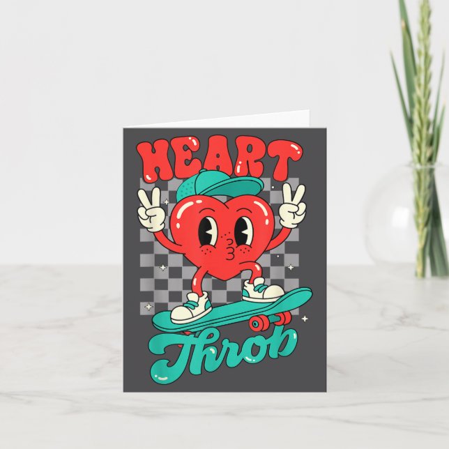 Retro Groovy Heart Throb Valentines Day Toddlers B Card (Front)