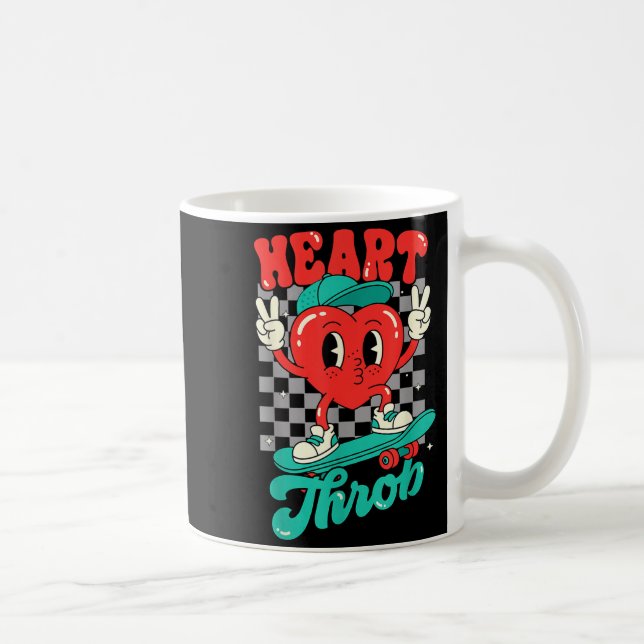 Retro Groovy Heart Throb Valentines Day Toddlers B Coffee Mug (Right)