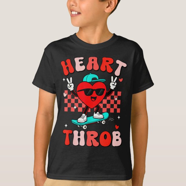 Retro Groovy Heart Throb Valentines Day Toddlers B T-Shirt (Front)