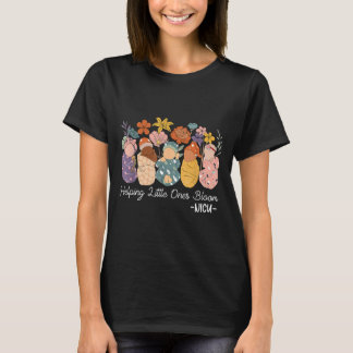 Retro Groovy Helping Little Ones Bloom Nicu Nurse T-Shirt