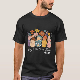 Retro Groovy Helping Little Ones Bloom Nicu Nurse T-Shirt