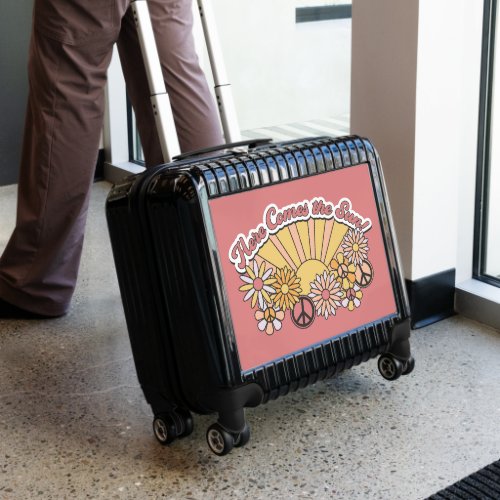Retro Groovy  Here Comes the Sun  Personalize Luggage