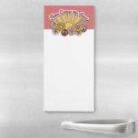 Retro Groovy | Here Comes the Sun Vintage Graphic Magnetic Notepad<br><div class="desc">Check out this cute trendy design featuring retro groovy here comes the sun slogan with vintage hippie flowers.</div>