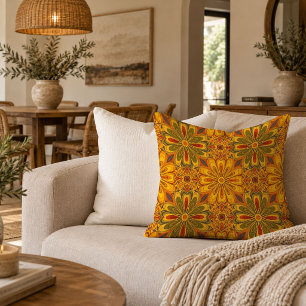 Retro Groovy Hippie 70s Boho Abstract Cushion Cove