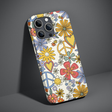 Retro Groovy Hippie Flowers Hearts Case-mate Iphone 14 Case