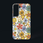 Retro Groovy Hippie Flowers Hearts Samsung Galaxy S22 Case<br><div class="desc">Retro Groovy Hippie Flowers Hearts Samsung Galaxy Smartphone Phone Case features a groovy retro pattern of flowers,  romantic love hearts and peace signs. Perfect as a gift for Christmas,  birthday,  Mother's Day,  best friends and more. Designed by © Evco Studio www.zazzle.com/store/evcostudio</div>