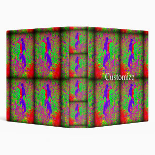 retro groovy hippie purple mermaid 3 ring binder