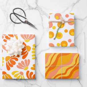 Retro Groovy Hippie Wrapping Paper Sheets