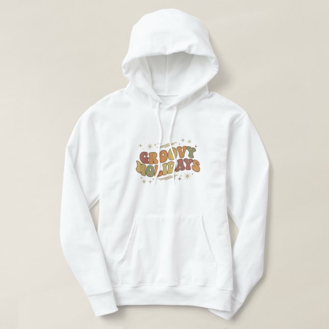 Retro Groovy Holidays Hoodie Vintage 70s Christmas (Design Front)