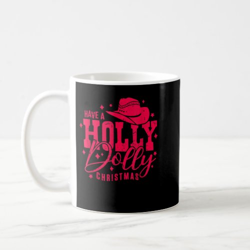Retro Groovy Holly Xmas Jolly Vibes Christmas Happ Coffee Mug